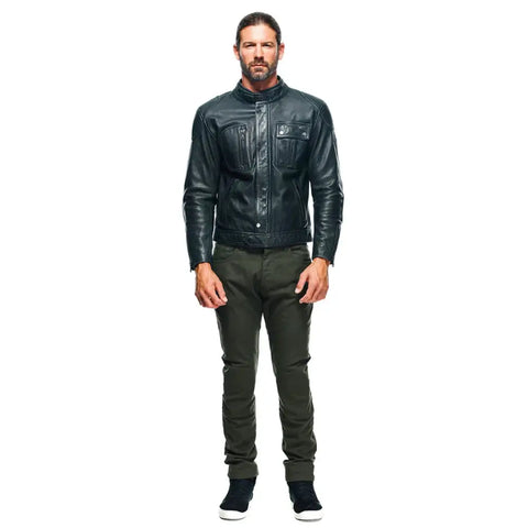Chamarra de Piel Dainese Atlas Black