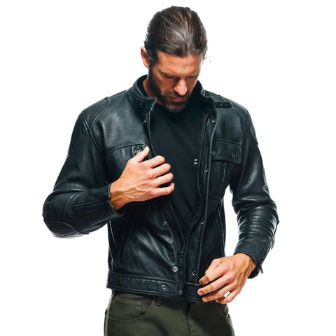 Chamarra de Piel Dainese Atlas Black