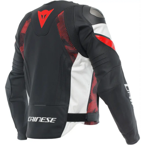 Chamarra de Piel Dainese Avro 5 Black/Red Lava/White