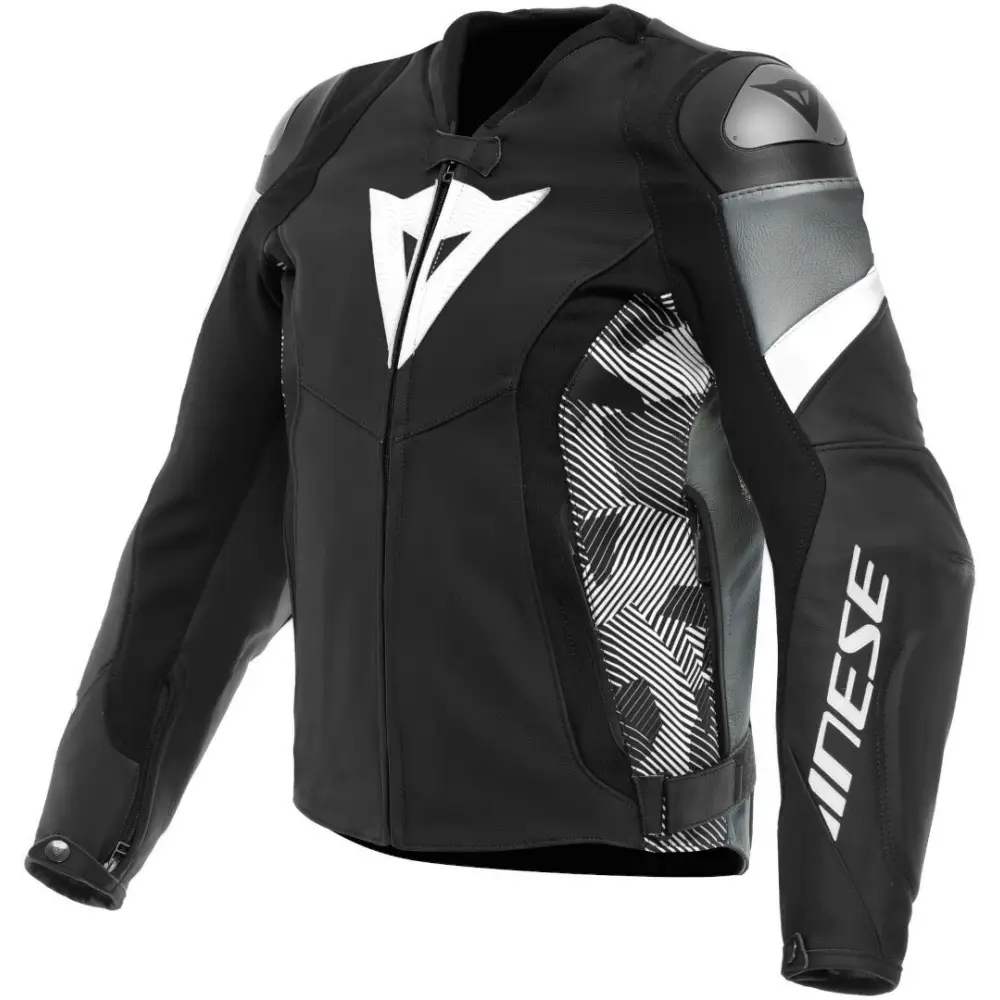 Chamarra de Piel Dainese Avro 5 Black/White/Anthracite