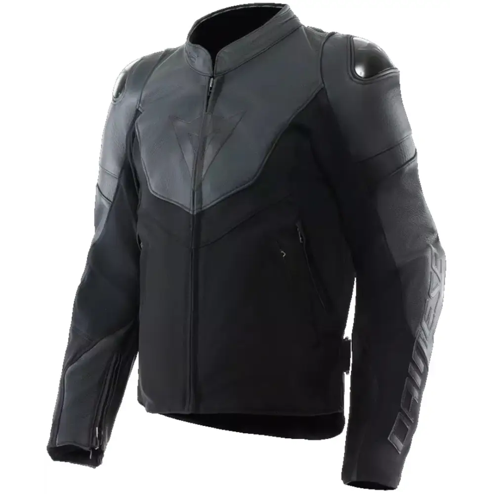 Chamarra de Piel Dainese Iperattiva Black/Black