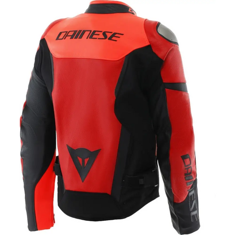 Chamarra de Piel Dainese Iperattiva Red Fluo/Black