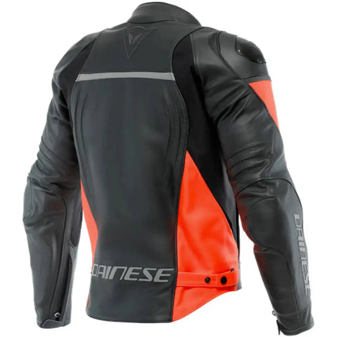 Chamarra de Piel Dainese Racing 4 Black/Fluo-Red