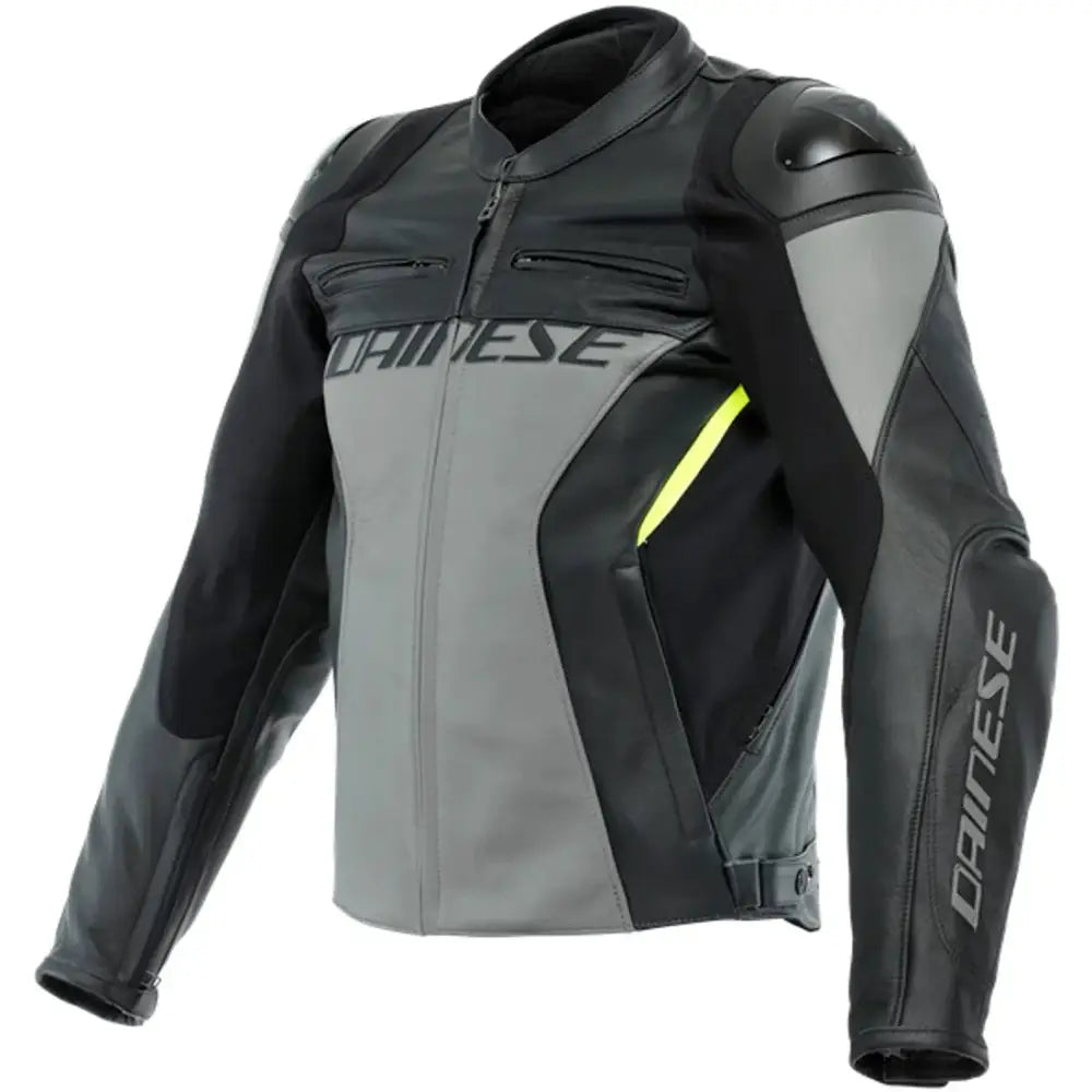 Chamarra de Piel Dainese Racing 4 Charcoal Gray/Black