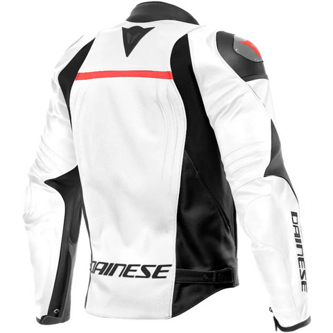 Chamarra de Piel Dainese Racing 4 White/Black