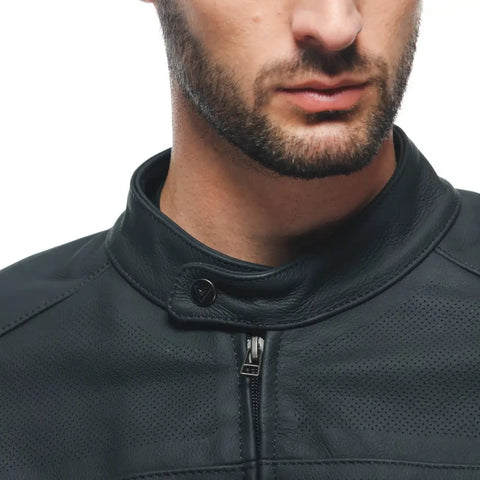 Chamarra de Piel Dainese Razon 2 Perforada Black