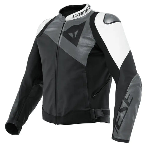Chamarra de Piel Dainese Sportiva Black-Matt/Anthracite/White