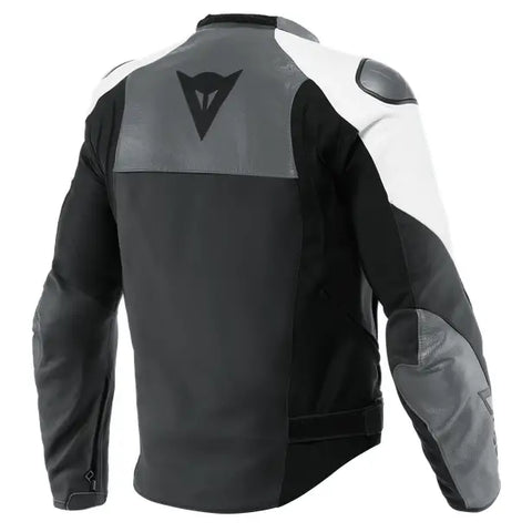 Chamarra de Piel Dainese Sportiva Black-Matt/Anthracite/White