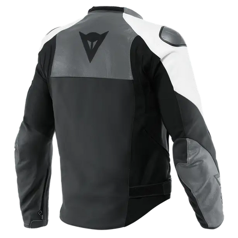 Chamarra de Piel Dainese Sportiva Black-Matt/Anthracite/White