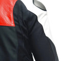Chamarra de Piel Dainese Sportiva Black-Matt/Lava-Red/White