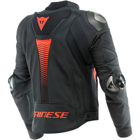 Chamarra de Piel Dainese Super Speed 4 Matt-Black/Fluo Red