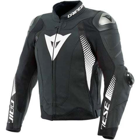 Chamarra de Piel Dainese Super Speed 4 Matt-Black/White