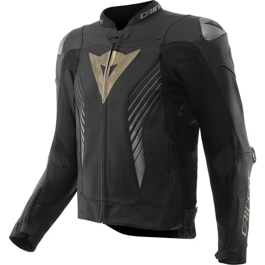 Chamarra de Piel Dainese Super Speed 5 Black/Gold