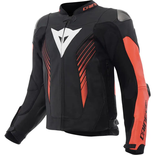 Chamarra de Piel Dainese Super Speed 5 Black/Red/White