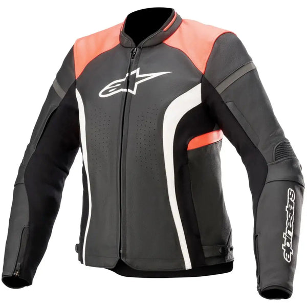 Chamarra de Piel para Mujer Alpinestars Stella Kira V2 Black/Coral