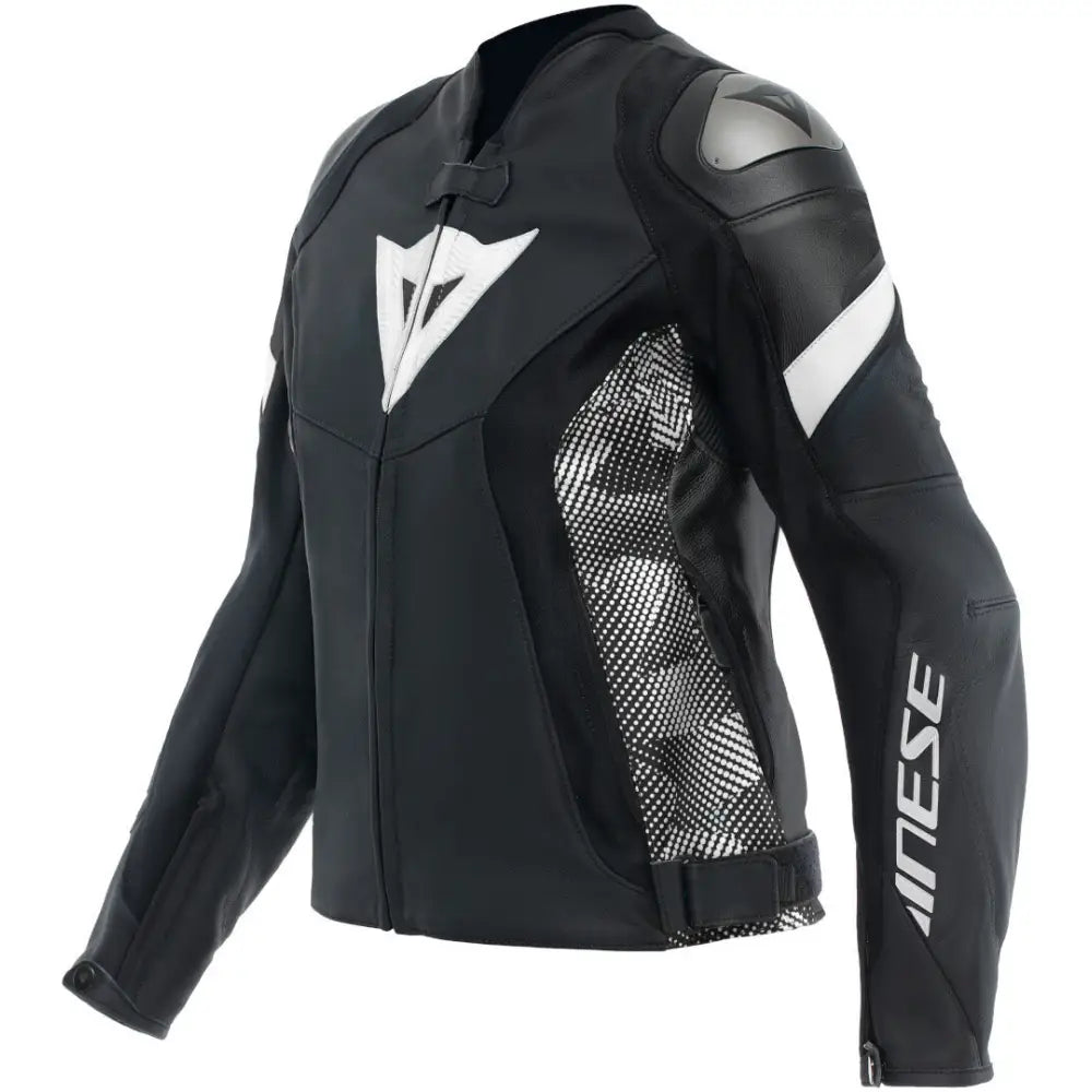 Chamarra de Piel para Mujer Dainese Avro 5 Black/Black/White