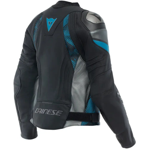 Chamarra de Piel para Mujer Dainese Avro 5 Black/Teal/Anthracite