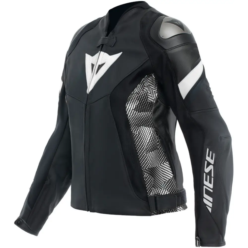 Chamarra de Piel para Mujer Dainese Avro 5 Black/Black/White