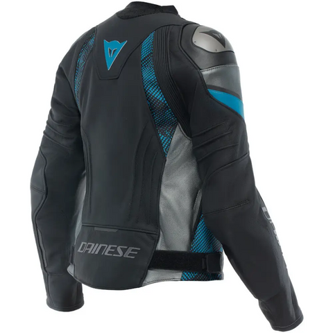 Chamarra de Piel para Mujer Dainese Avro 5 Black/Teal/Anthracite