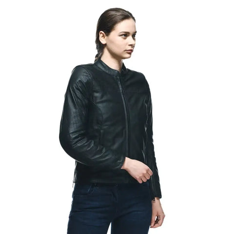 Chamarra de Piel para Mujer Dainese Itinere Black