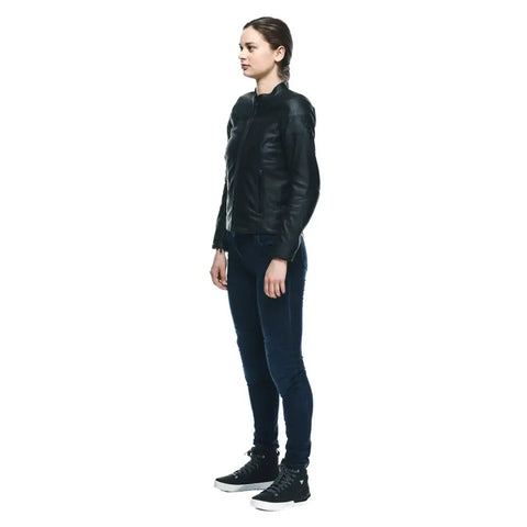 Chamarra de Piel para Mujer Dainese Itinere Black