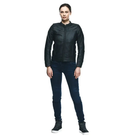 Chamarra de Piel para Mujer Dainese Itinere Black