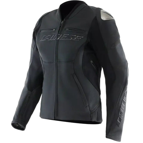 Chamarra de Piel para Mujer Dainese Racing 5 Black/Black