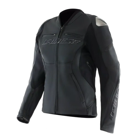 Chamarra de Piel para Mujer Dainese Racing 5 Black/Black