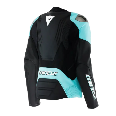 Chamarra de Piel para Mujer Dainese Racing 5 Black/Water