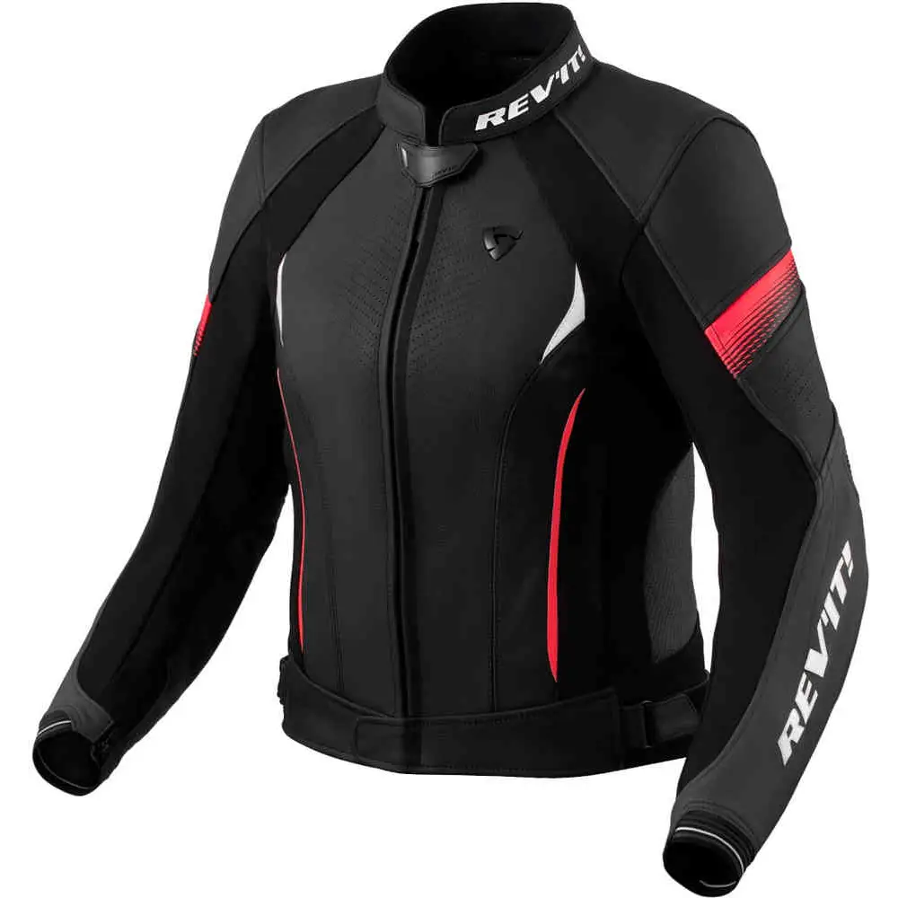 Chamarra de Piel para Mujer REV'IT! Xena 4 Pro Black/Neon Red