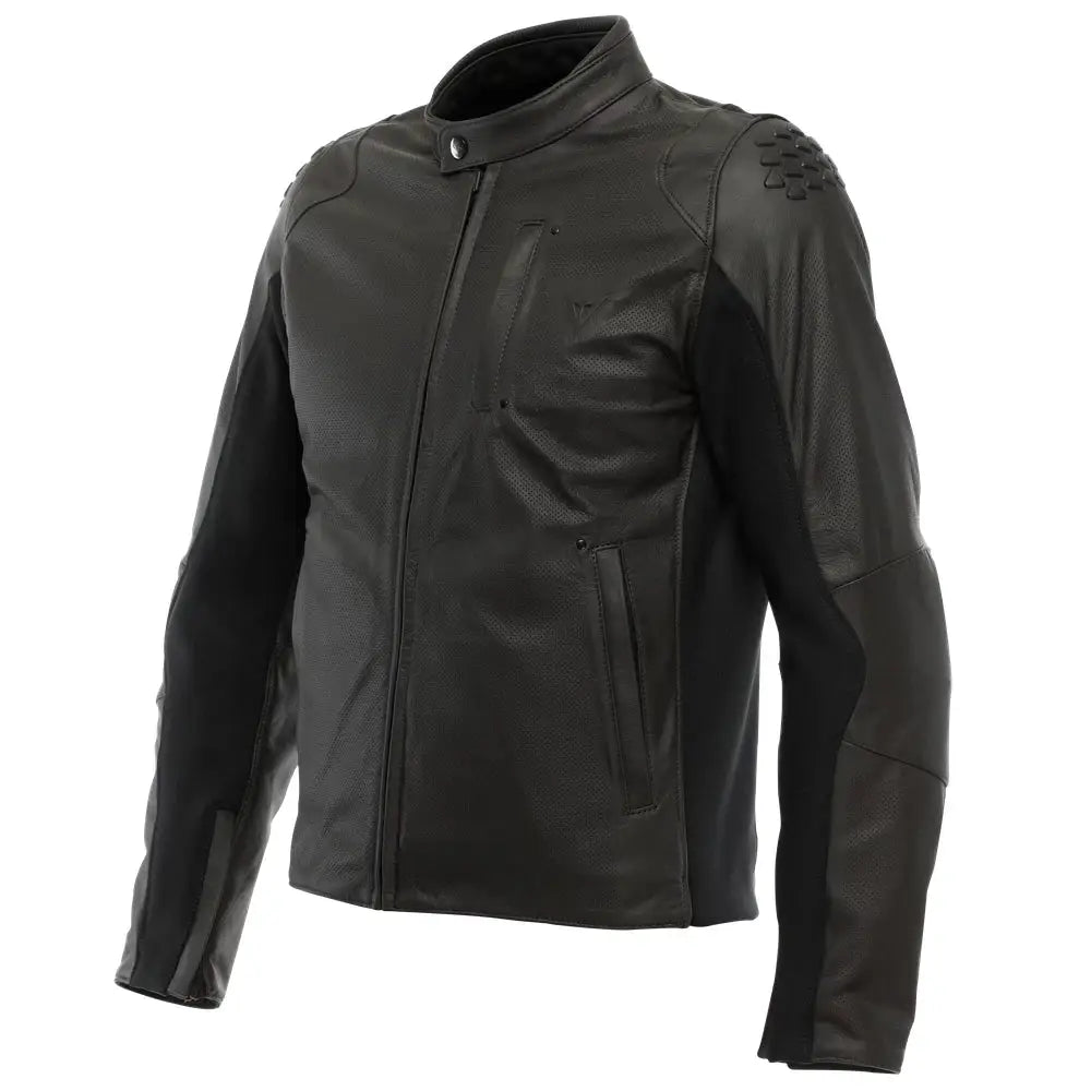 Chamarra de Piel Perforada Dainese Istrice Brown