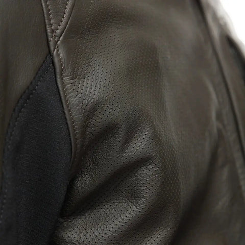 Chamarra de Piel Perforada Dainese Istrice Brown
