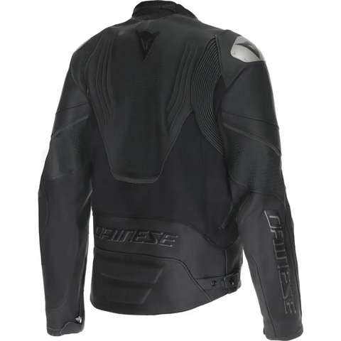 Chamarra de Piel Perforada Dainese Racing 5 Black/Black/Black