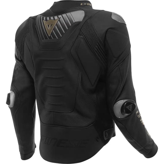 Chamarra de Piel Perforada Dainese Super Speed 5 Black/Gold