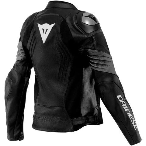Chamarra de Piel Perforada para Mujer Dainese Racing 4 Estiva Black/Black