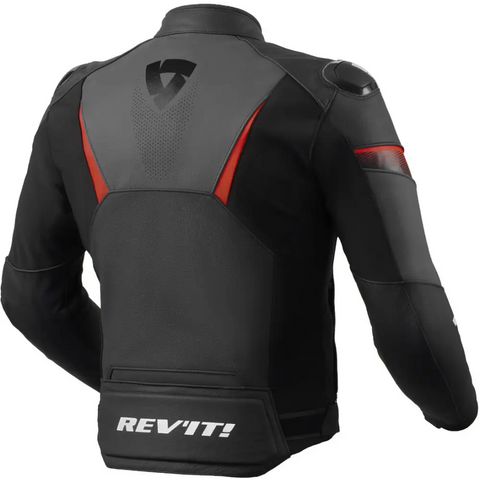 Chamarra de Piel REV’IT! Argon 2 Black/Neon Red