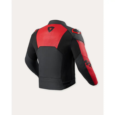 Chamarra de Piel REV’IT! Argon 3 Black/Neon Red