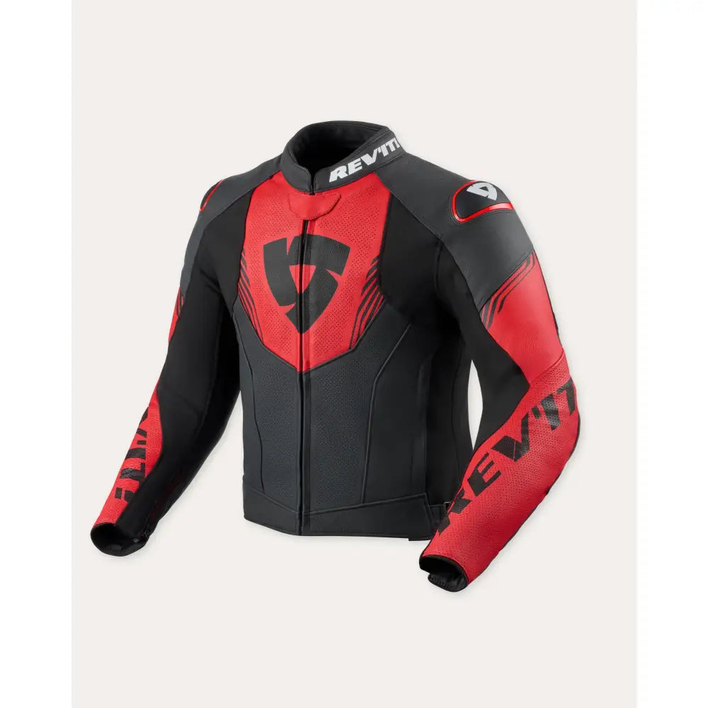 Chamarra de Piel REV’IT! Argon 3 Black/Neon Red