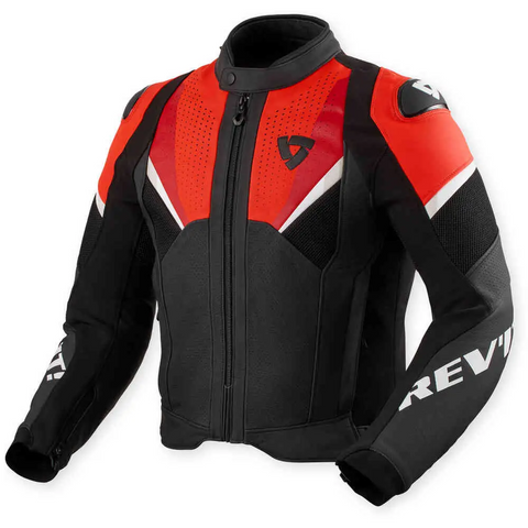 Chamarra de Piel REV’IT! Automate Black/Neon Red