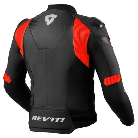 Chamarra de Piel REV’IT! Control Black/Neon Red