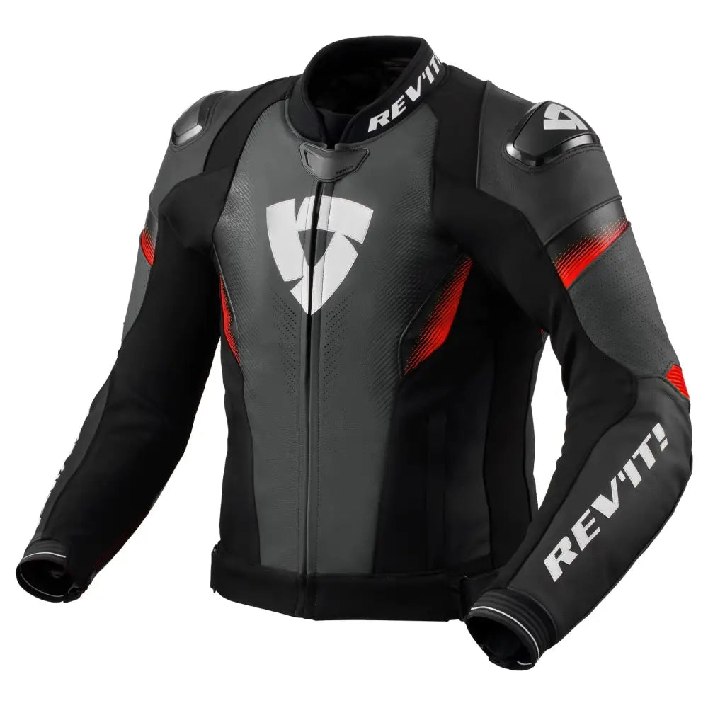 Chamarra de Piel REV’IT! Control Black/Neon Red