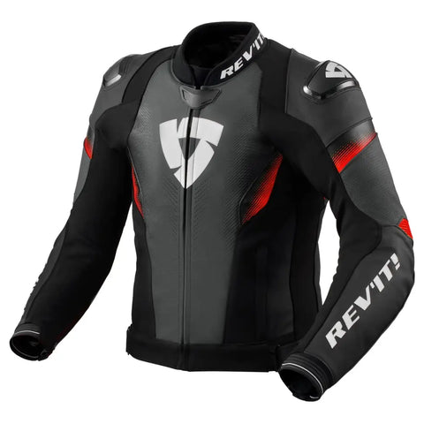 Chamarra de Piel REV’IT! Control Black/Neon Red