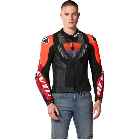 Chamarra de Piel REV'IT! Hyperspeed 3 Pro Black/Red