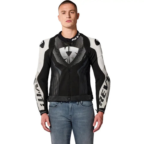 Chamarra de Piel REV'IT! Hyperspeed 3 Pro Black/White