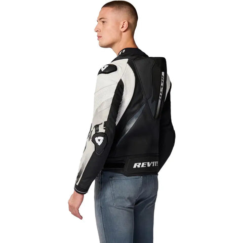 Chamarra de Piel REV'IT! Hyperspeed 3 Pro Black/White