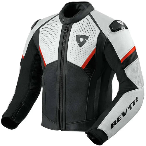 Chamarra de Piel REV’IT! Matador Black/Neon Red