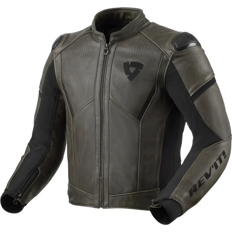 Chamarra de Piel REV’IT! Parallax Black Olive