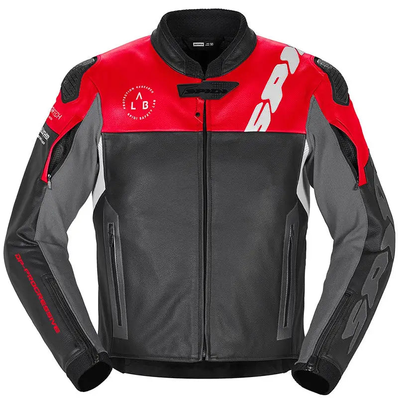 Chamarra de Piel Spidi DP-Progressive Black/Red