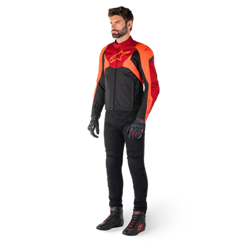 Chamarra Impermeable Alpinestars T-Jaws V4 Black/Red Fluo/Dark Red