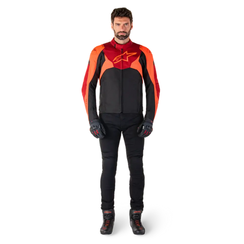 Chamarra Impermeable Alpinestars T-Jaws V4 Black/Red Fluo/Dark Red